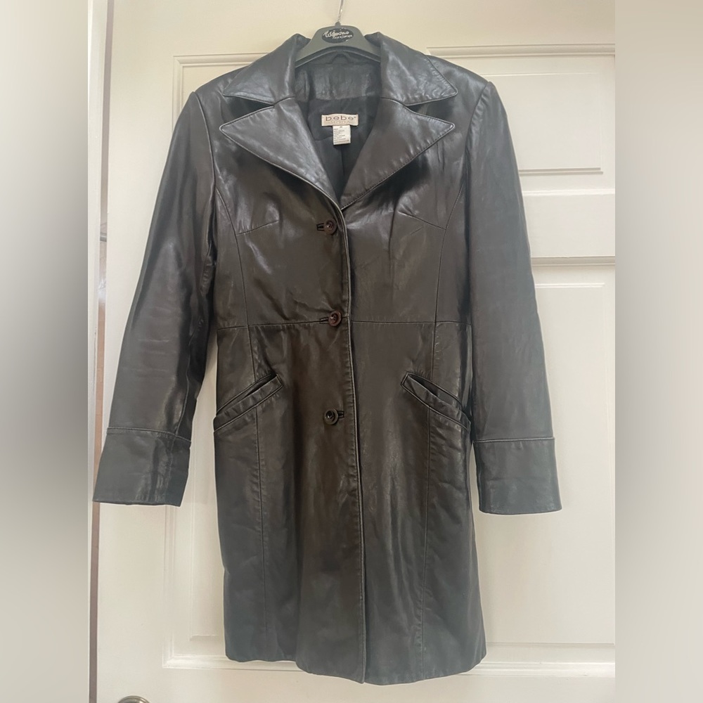 Long leather jacket